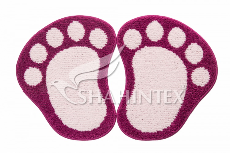 Коврик SHAHINTEX ЛАПКИ MICROFIBER разделенные 50*80 фуксия 12