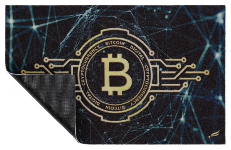 Коврик влаговпитывающий SHAHINTEX DIGITAL PRINT (06) «Биткойн» 40*60 - 2