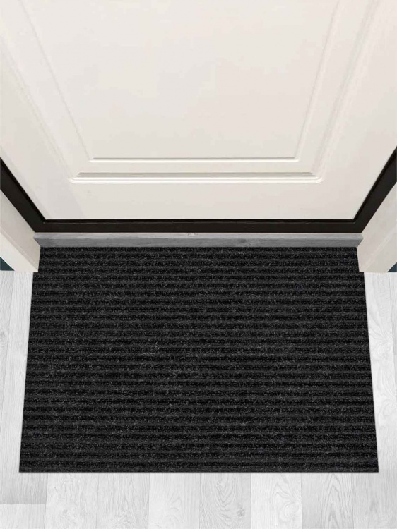 Коврик придверный влаговпитывающий icarpet Ребристый ТПР 50х80 антрацит 03 - 2