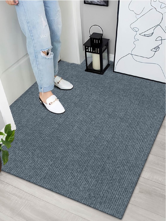 Коврик придверный влаговпитывающий icarpet Ребристый ТПР 100х150 графит 01 S - 2