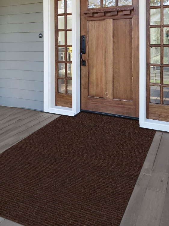 Коврик придверный влаговпитывающий icarpet Ребристый ТПР 120х200 брауни 04 S - 3