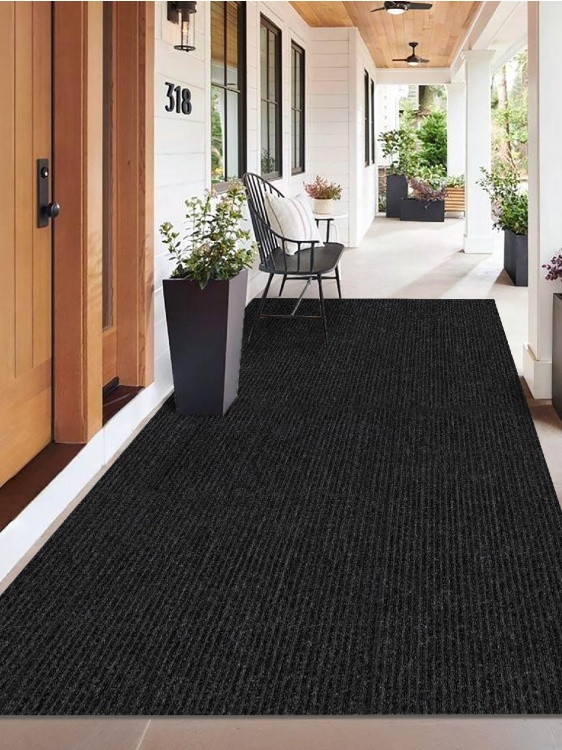 Коврик придверный влаговпитывающий icarpet Ребристый ТПР 120х300 антрацит 03 S - 2