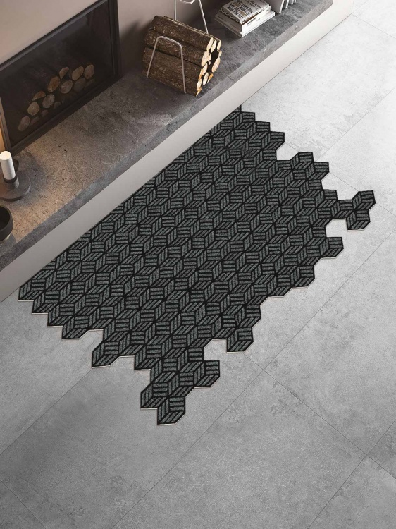 Коврик придверный влаговпитывающий SHAHINTEX Жаккард ТПР 100х150 графит 01 S - 4