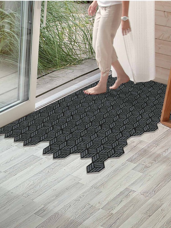 Коврик придверный влаговпитывающий SHAHINTEX Жаккард ТПР 100х150 графит 01 S - 5