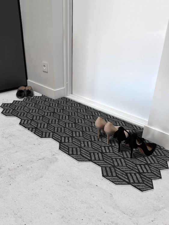 Коврик придверный влаговпитывающий SHAHINTEX Жаккард ТПР 60х120 графит 01 S - 5