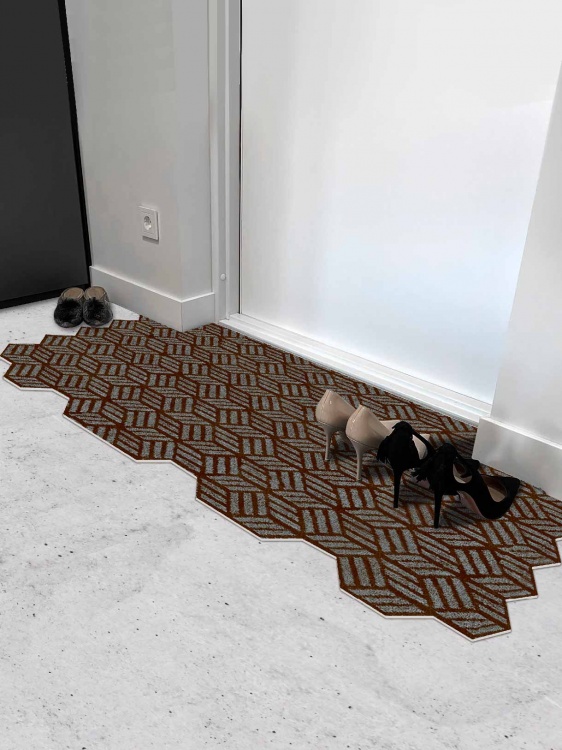 Коврик придверный влаговпитывающий SHAHINTEX Жаккард ТПР 60х120 мокко 02 S - 4