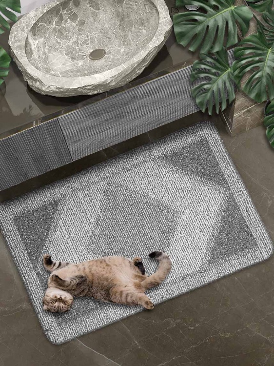 Коврик БУКЛЕ icarpet «Гармония» 60х100 пепельно-серый 74 - 2