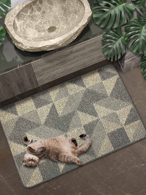 Коврик БУКЛЕ icarpet «Геометрия» 60х100 серо-бежевый 50 S - 2