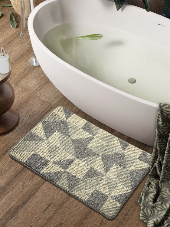 Коврик БУКЛЕ icarpet «Геометрия» 60х100 серо-бежевый 50 S - 3