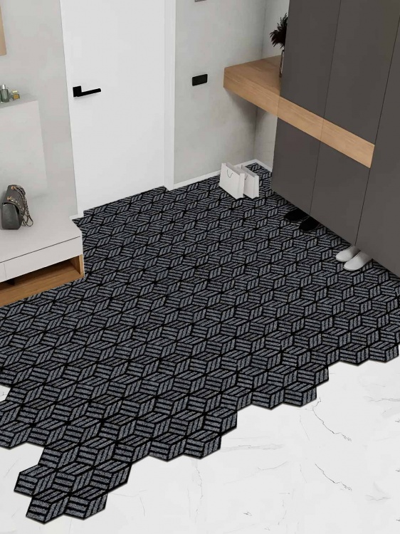 Коврик придверный влаговпитывающий SHAHINTEX Жаккард ТПР 150х200 графит 01 S - 2