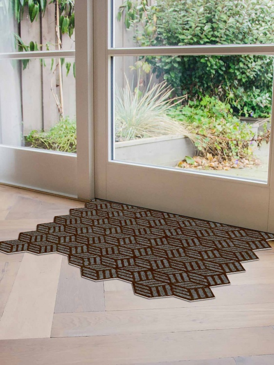 Коврик придверный влаговпитывающий SHAHINTEX Жаккард ТПР 60х90 мокко 02 - 5