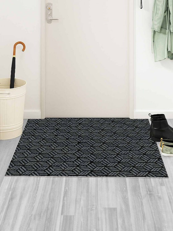 Коврик придверный влаговпитывающий SHAHINTEX Жаккард ТПР 80х120 графит 01 - 4