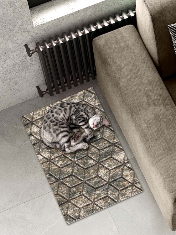 Коврик влаговпитывающий SHAHINTEX DIGITAL PRINT (39) с тиснением соты 