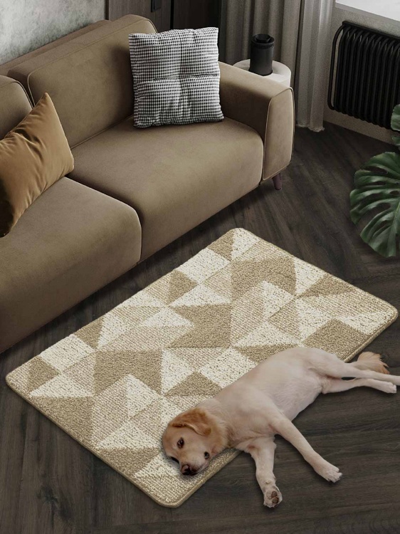 Коврик БУКЛЕ icarpet «Геометрия» 80х120 бисквитно-кремовый 7 S - 2