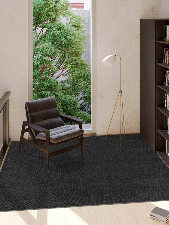 Коврик вырезной МЕЛАНЖ 150х200 серый с чёрным S - 4