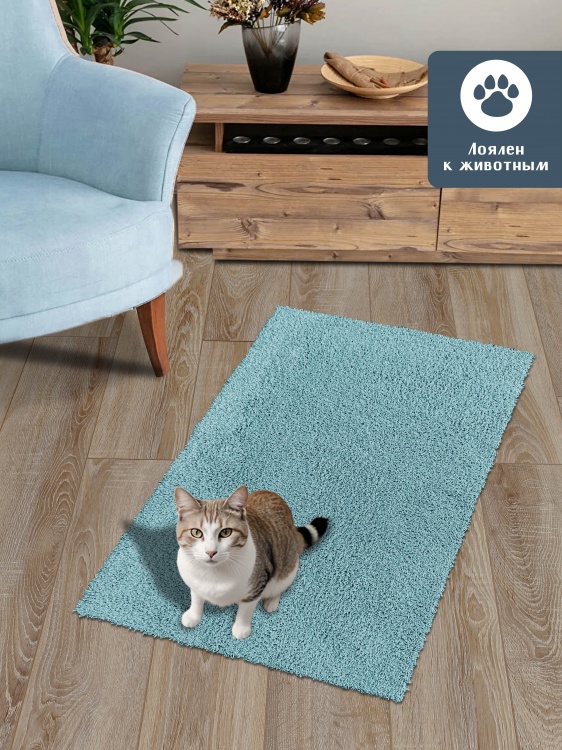 Коврик НАНОХЛОПОК SHAHINTEX 50х80 аквамариновый 01 S - 5