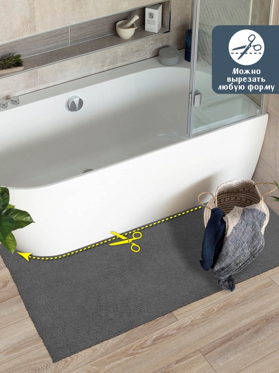 Коврик НАНОХЛОПОК SHAHINTEX 120х200 серый 03 S - 5