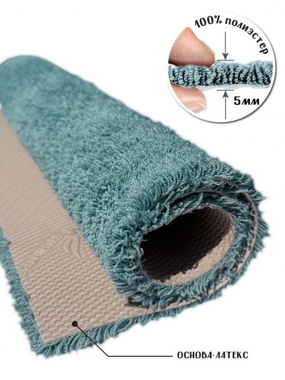Коврик НАНОХЛОПОК SHAHINTEX 150х200 аквамариновый 01 S