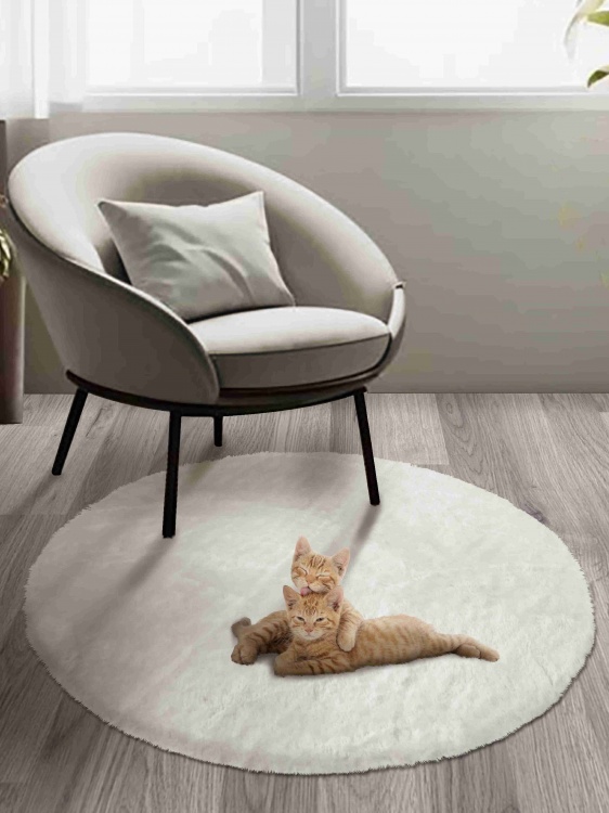 Коврик меховой SHAHINTEX (3 см) круг d-99 жемчужный 21 S - 3