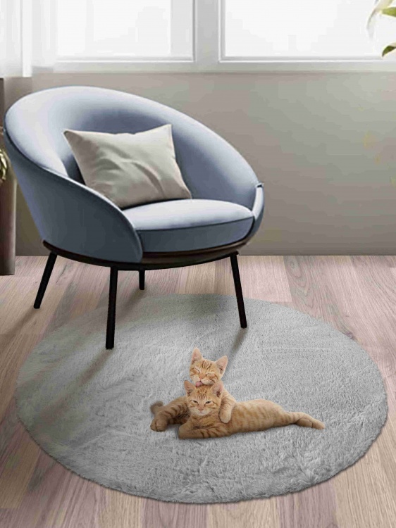 Коврик меховой SHAHINTEX (3 см) круг d-99 голубая норка 23 S - 3