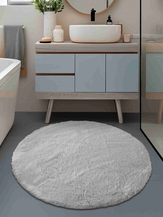 Коврик меховой SHAHINTEX (3 см) круг d-99 голубая норка 23 S - 4