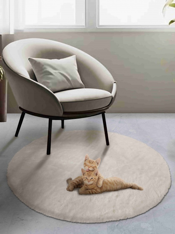 Коврик меховой SHAHINTEX (3 см) круг d-99 мальдивский песок 24 S - 2