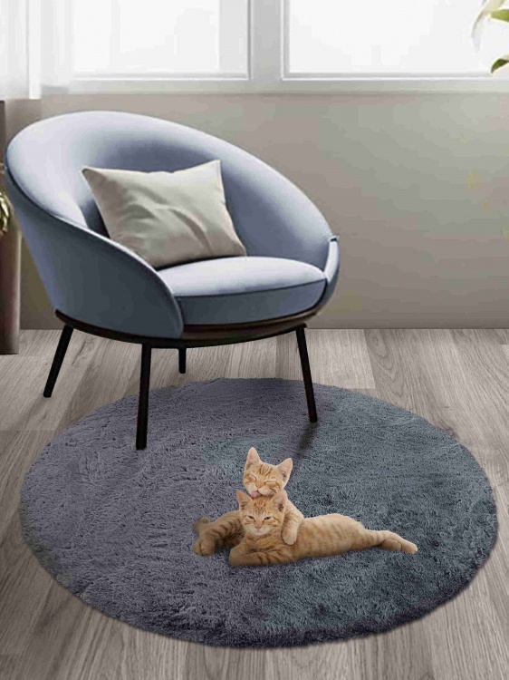 Коврик меховой SHAHINTEX (3 см) круг d-99 шиншилла 27 S - 3