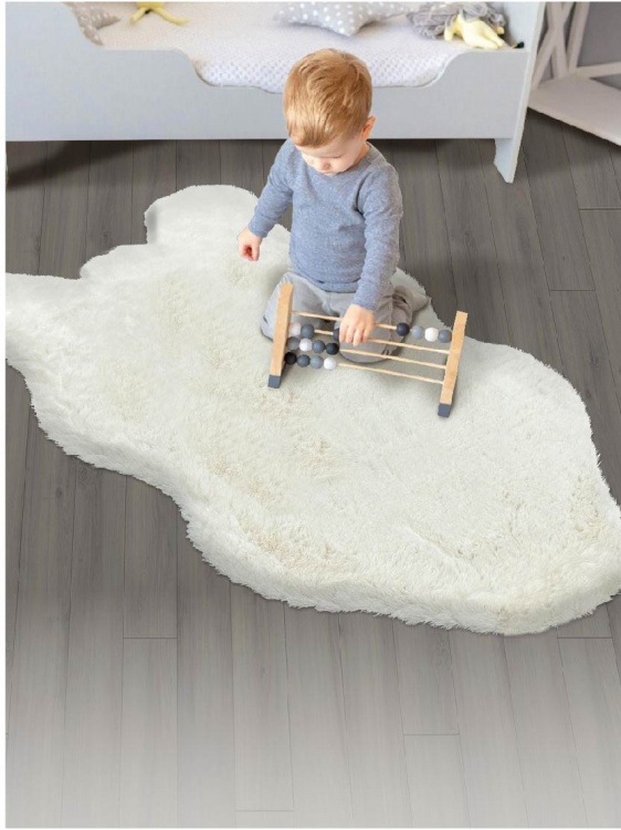 Коврик меховой шкура SHAHINTEX (3 см) 69х118 жемчужный 21 - 2