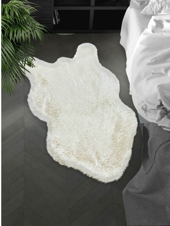 Коврик меховой шкура SHAHINTEX (3 см) 69х118 жемчужный 21 - 3