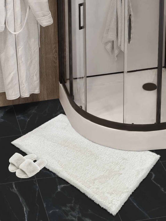 Коврик плюшевый 60х100 молочный 01 S - 2