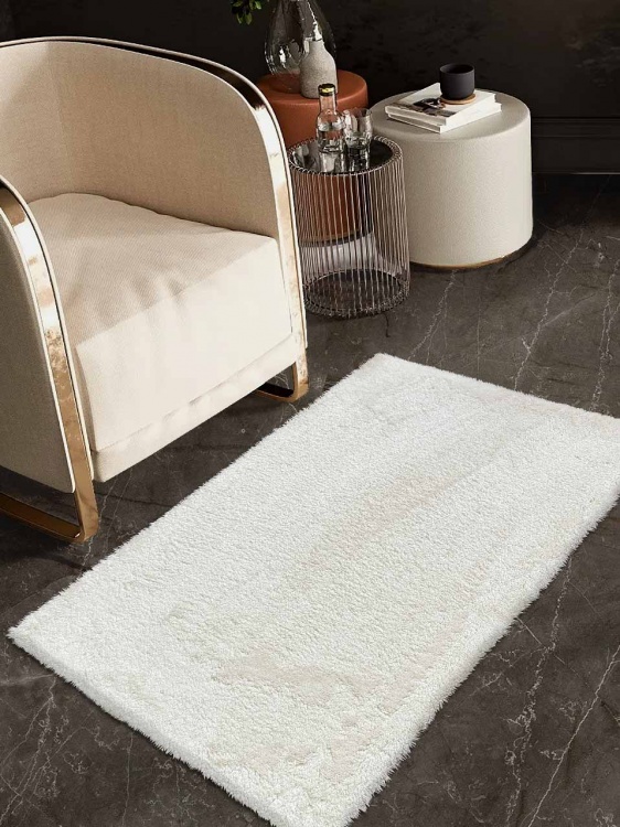 Коврик плюшевый 60х100 молочный 01 S - 3