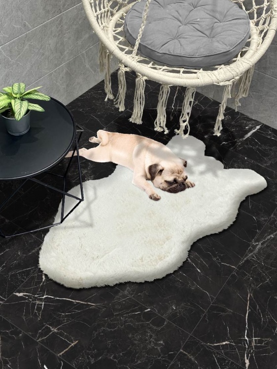 Коврик меховой шкура SHAHINTEX (3 см) 50х88 жемчужный 21 - 3