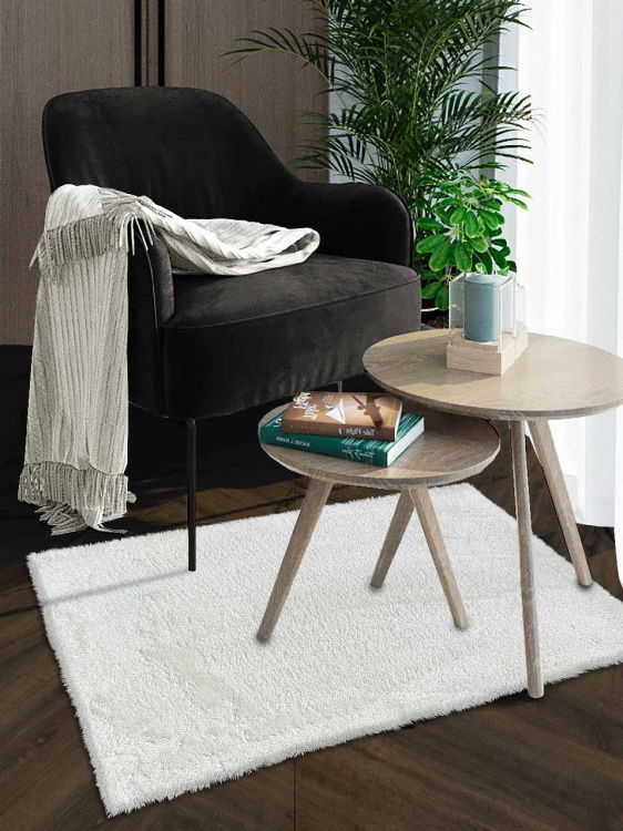 Коврик плюшевый 80х120 молочный 01 S - 3