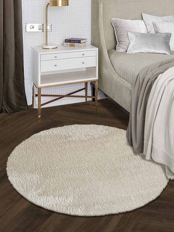 Коврик плюшевый D-99 (круг) бежевый 04 S - 3