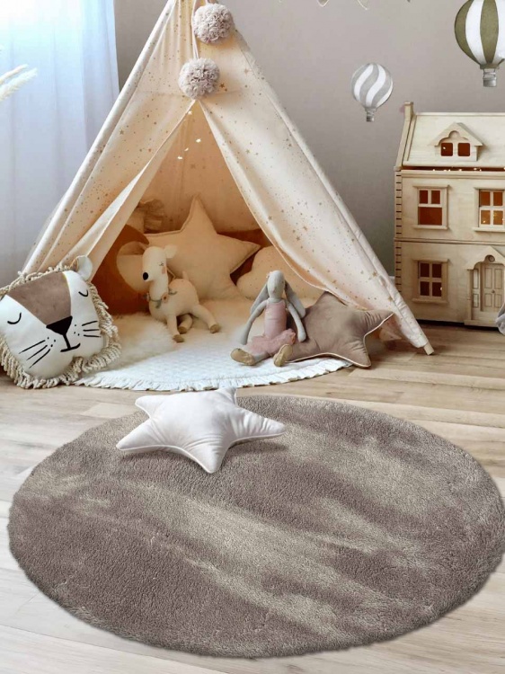 Коврик плюшевый D-99 (круг) мокко 05 S - 3