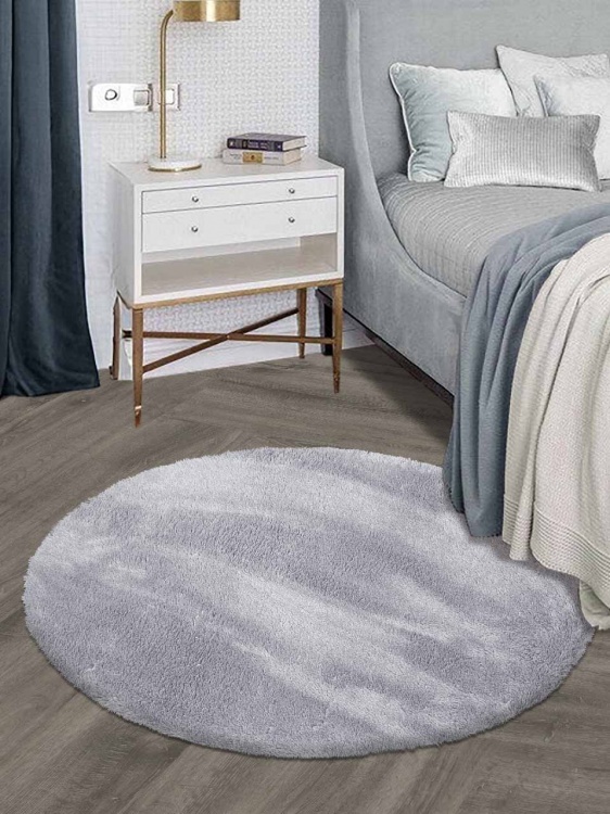 Коврик плюшевый D-99 (круг) серый 02 S - 4