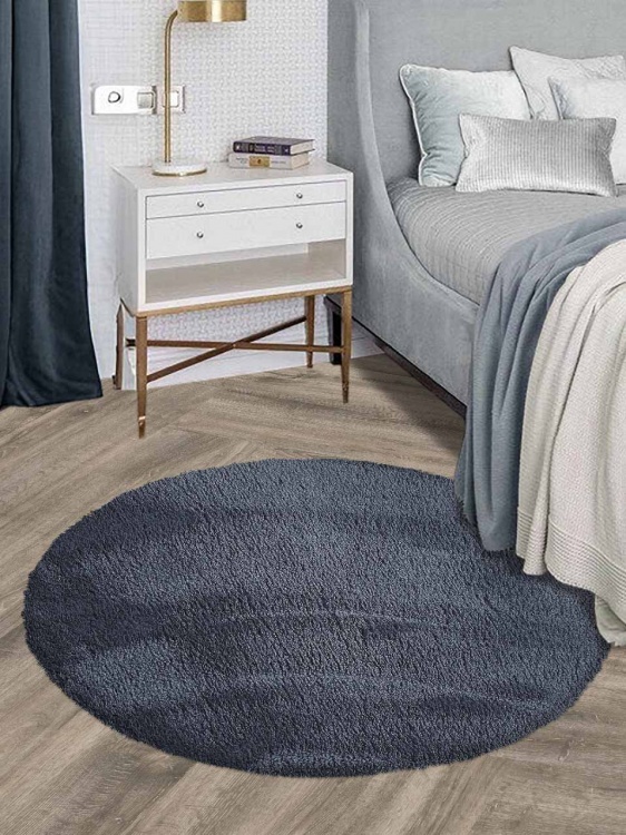 Коврик плюшевый D-99 (круг) темно-серый 03 S - 3