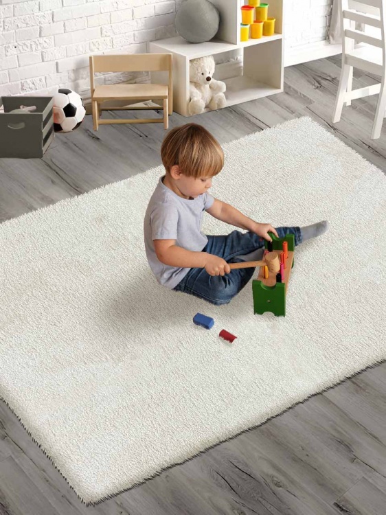 Коврик плюшевый 100х150 молочный 01 S - 3