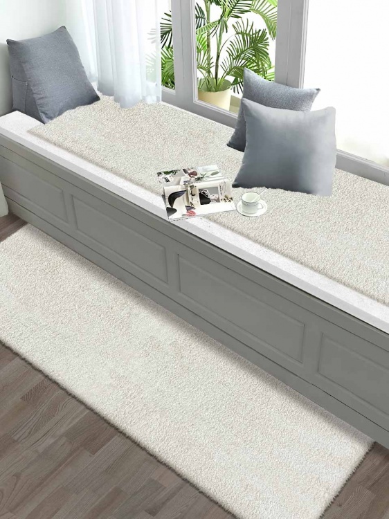 Коврик плюшевый 100х150 молочный 01 S - 4