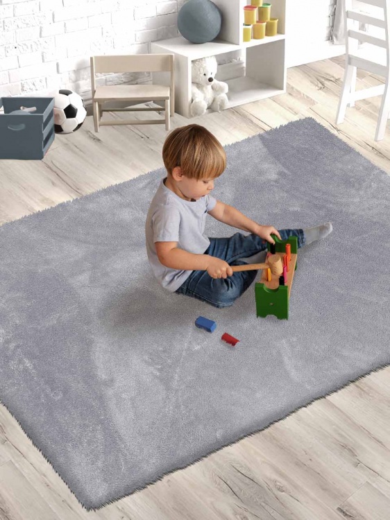 Коврик плюшевый 100х150 серый 02 S - 2