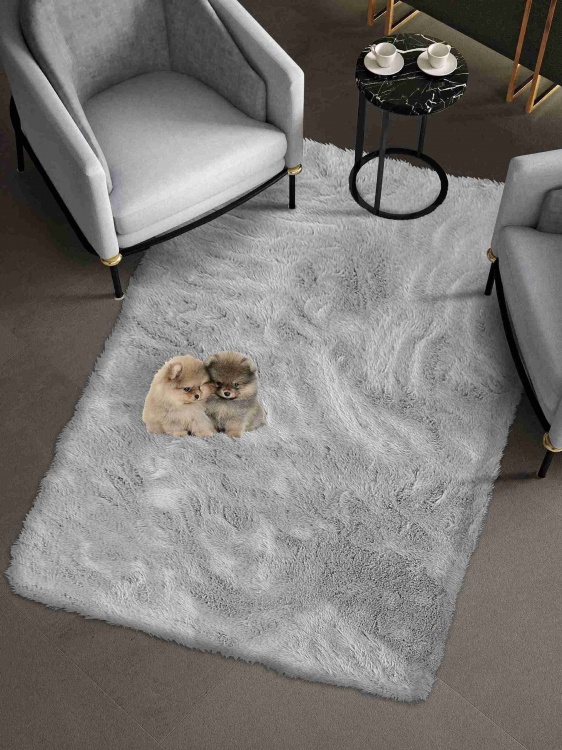 Коврик меховой SHAHINTEX (3 см) 100х150 голубая норка 23 S - 3