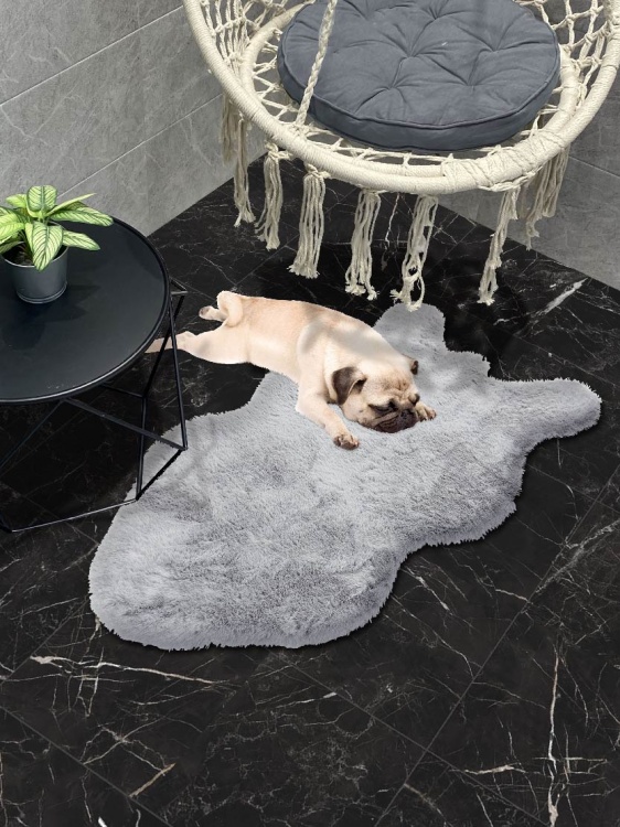 Коврик меховой шкура SHAHINTEX (3 см) 50х88 голубая норка 23 - 3