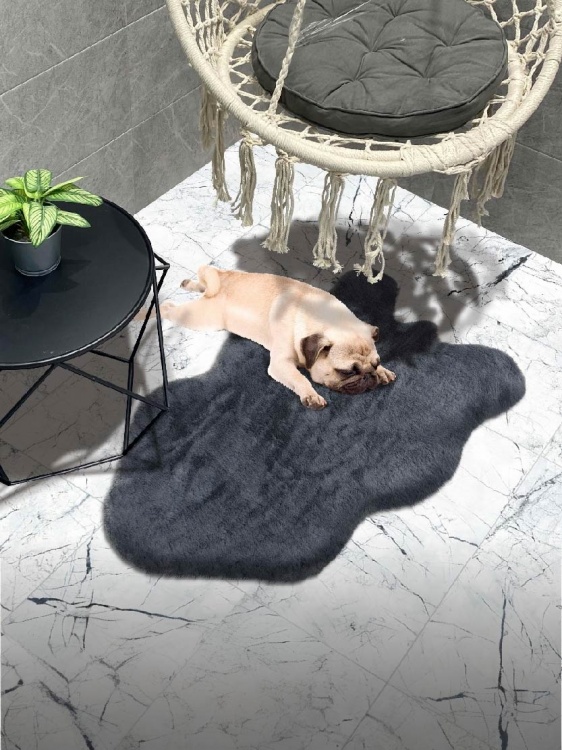 Коврик меховой шкура SHAHINTEX (3 см) 50х88 шиншилла27 - 3