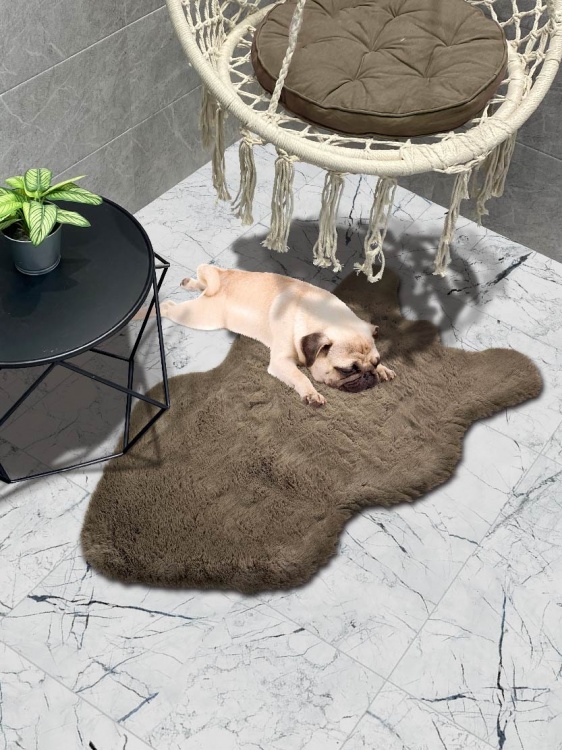 Коврик меховой шкура SHAHINTEX (3 см) 50х88 мокко 26 - 2