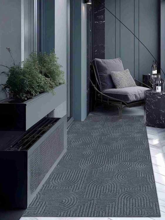 Коврик icarpet ЛАБИРИНТ с тиснением 100х200 серый 01 S - 5