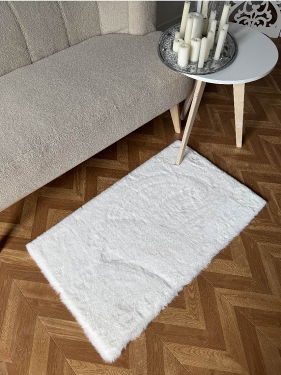 Коврик меховой SHAHINTEX (3 см) 60х100 белый кролик 28 S - 4