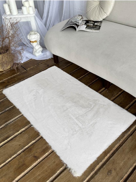 Коврик меховой SHAHINTEX (3 см) 50х80 белый кролик 28 S - 4