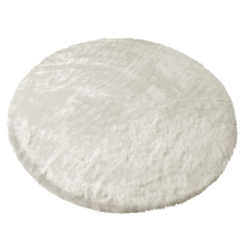 Коврик меховой SHAHINTEX (3 см) круг d-99 белый кролик 28 S