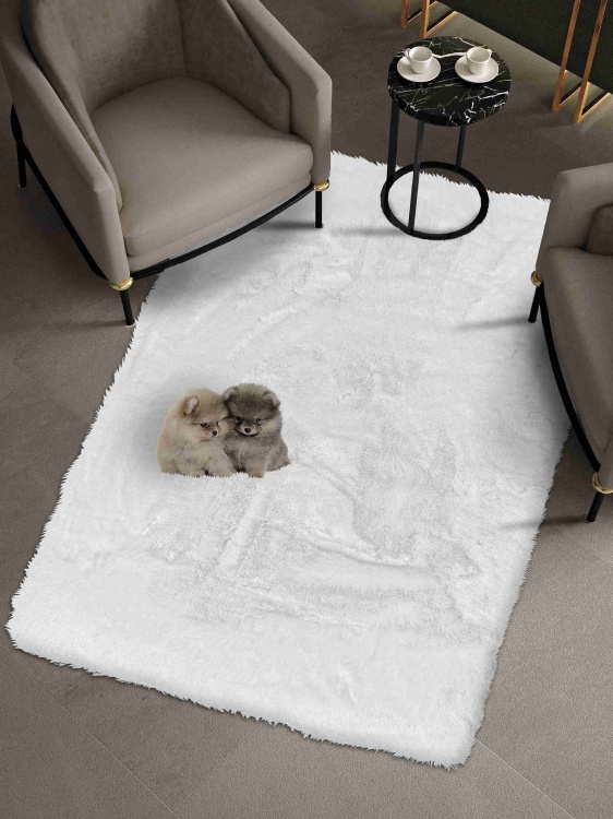 Коврик меховой SHAHINTEX (3 см) 100х150 белый кролик 28 S - 3