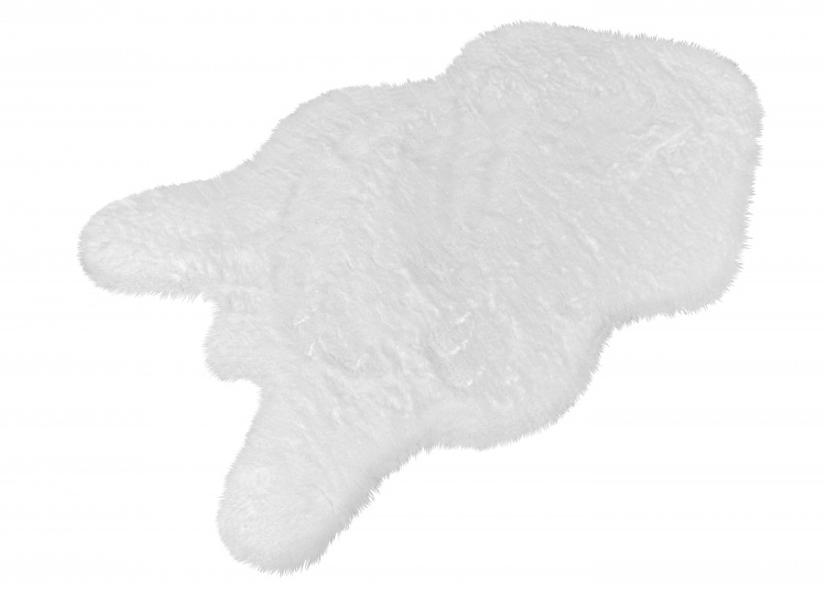 Коврик меховой шкура SHAHINTEX (3 см) 69х118 белый кролик 28